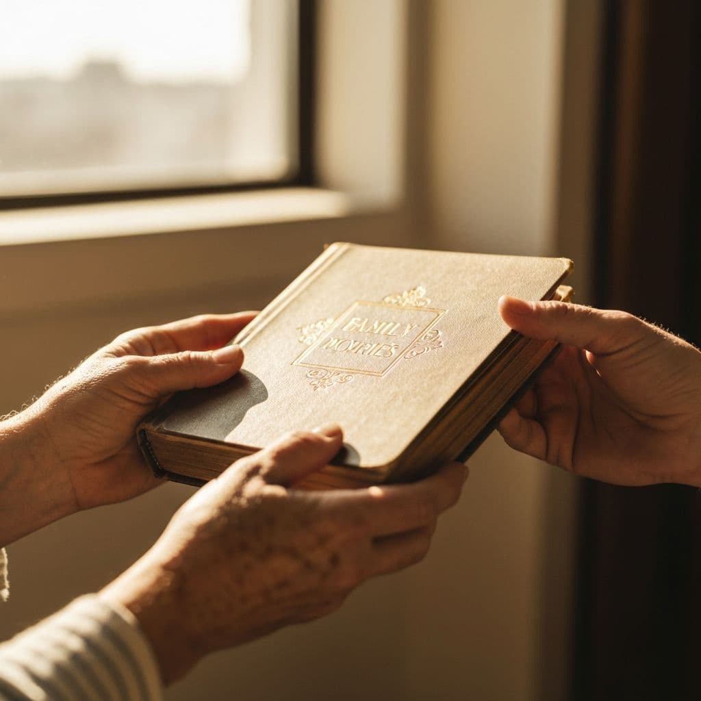 Hands holding cherished memories